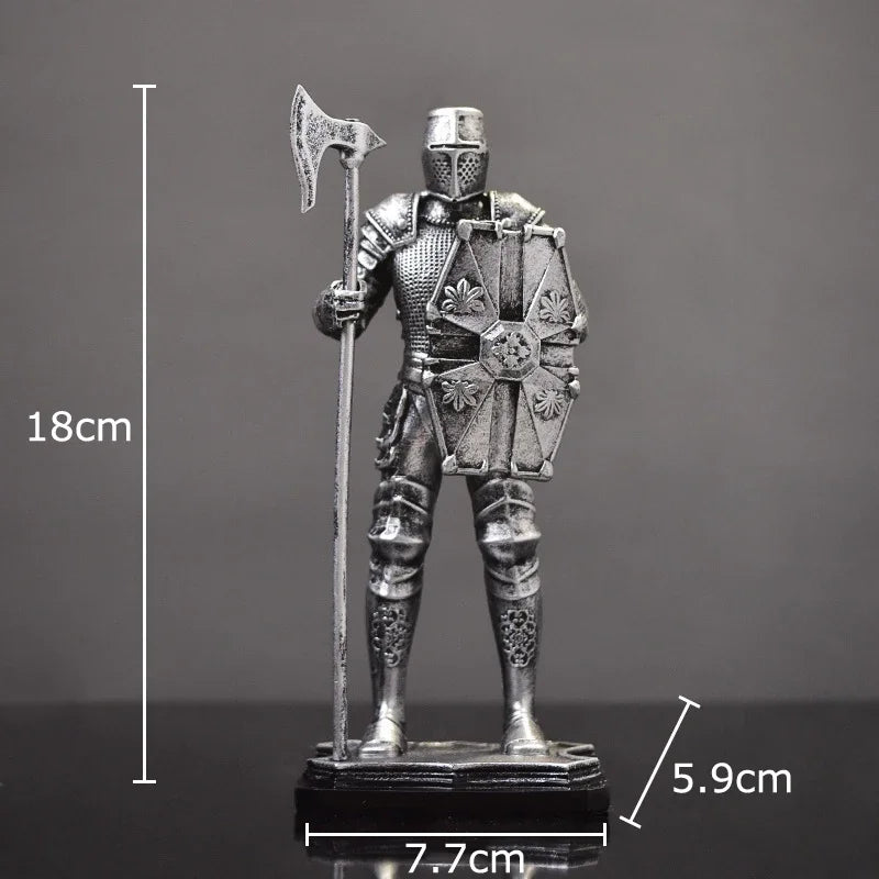DecorBites™ Heavy Armored Knight Resin Statue Decoration for Desk and Room Aesthetic