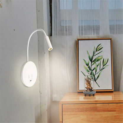 DecorBites™ Corded Gooseneck Wall Sconce with USB Port Switch and Cree LED Backlight