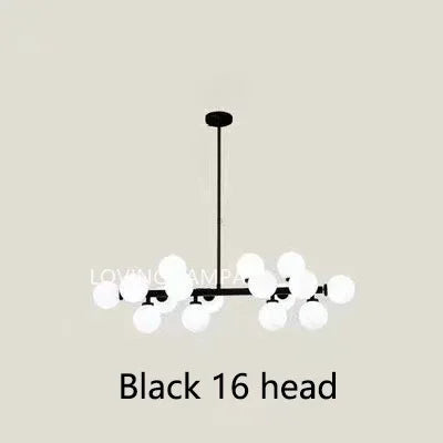 Lámpara colgante tipo araña LED con bola de cristal DecorBites™, diseño redondo moderno para iluminación decorativa del hogar