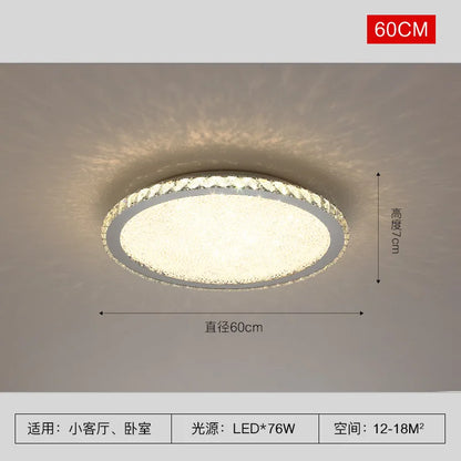 DecorBites™ Crystal Round LED Ceiling Chandelier - Modern Stainless Steel Light