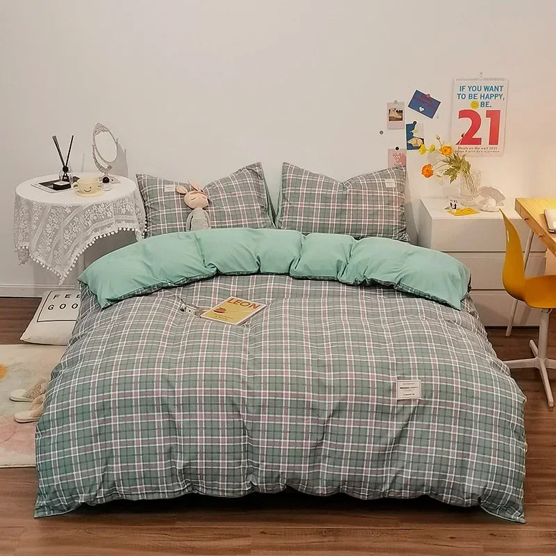 Decorbites™ Japanisches Gittermuster-Bettwäsche-Set für alle Jahreszeiten, Queen/King-Größe Steppdecke