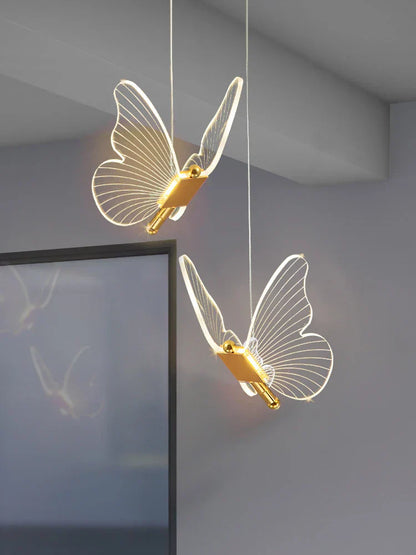 DecorBites™ Butterfly LED Chandelier: Modern Acrylic Pendant Lighting for Home Decoration