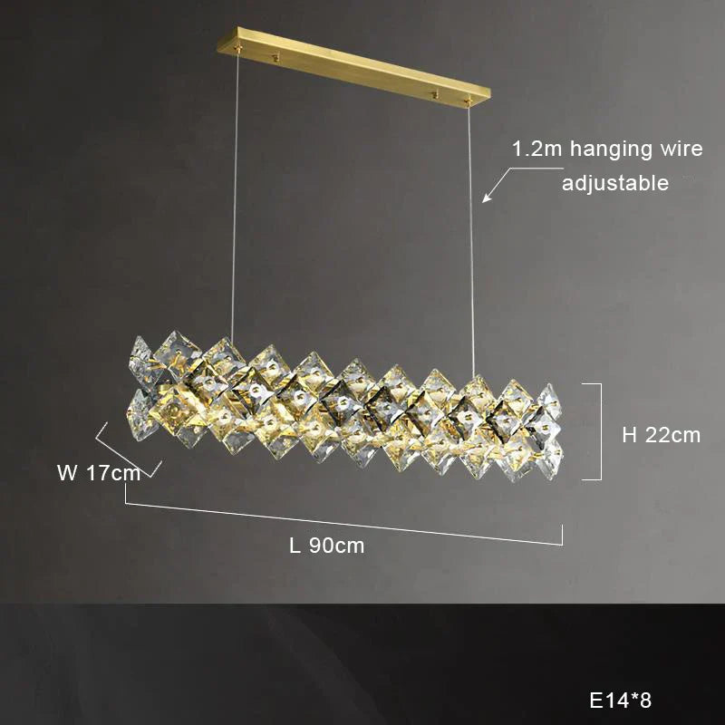 DecorBites™ Crystal Round Chandelier: Modern Dining Room Lighting Fixture, Nordic Style Decoration