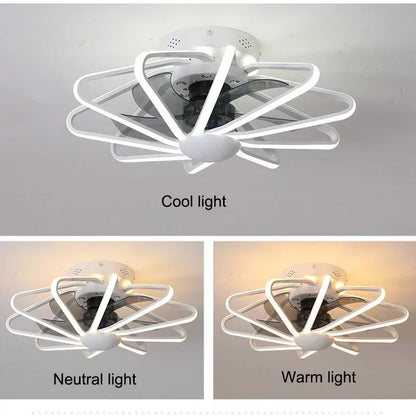 DecorBites™ Bladeless Ceiling Fan with Dimmable LED Lights and Remote - Reversible Timing, Modern Design