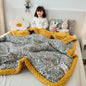 Decobites Cotton Floral Double Quilt | Retro Soothe Doudou Bedding Blanket