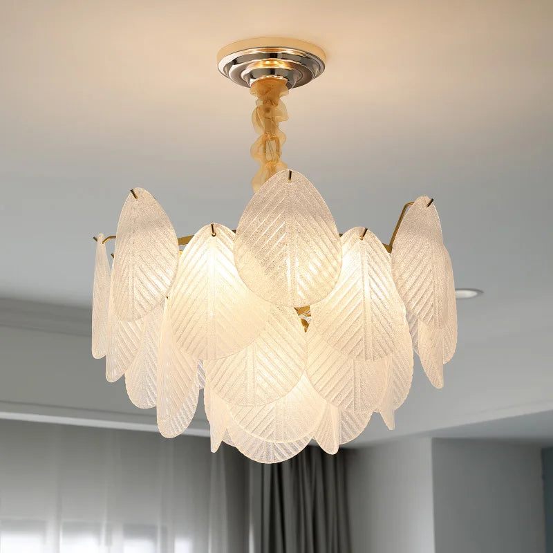 ديكوربايتس™ إضاءة غرفة معيشة فرنسية فاخرة من الكريستال الكريمي بتصميم حديث وبسيط باللون الأحمر الصافي