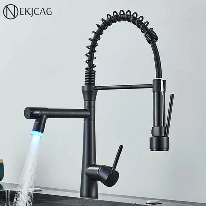 DecorBites™ Dual Nozzle Gourmet Kitchen Faucet | Pull-Down, 360° Rotation, Chrome Mixer
