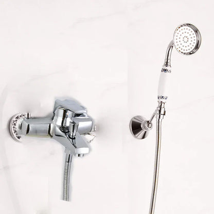 DecorBites™ Antique Brass Hand Held Shower Head Kit for Wall Mounted Bathtub - YT-5340-B