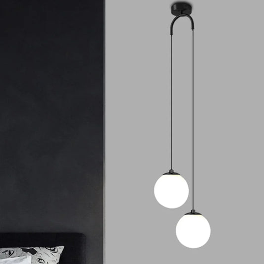 DecorBites™ Double Glass Ball Pendant Light Fixture for Bedroom Ceiling Lighting