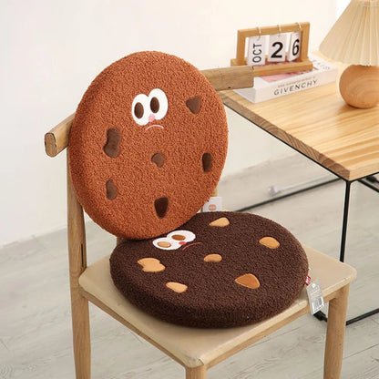 Decobites Teddy Hair Memory Foam Office Chair Cushion - Round Seat Pad