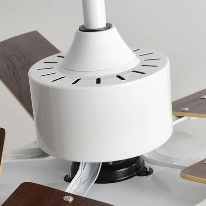 مروحة سقف خشبية LED من DecorBites™ مقاس 56 بوصة بمحرك نحاسي نقي وإضاءة بخمس شفرات