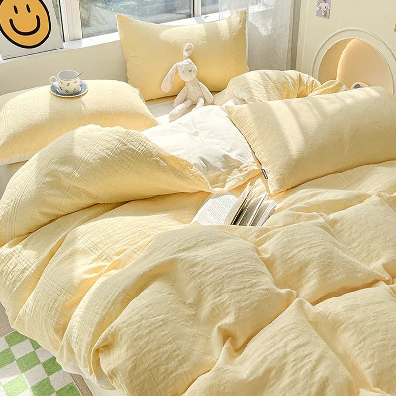 طقم سرير DecorBites™ قطني بثلاث طبقات، مكون من 3 قطع - ناعم، قابل للتهوية، ومريح