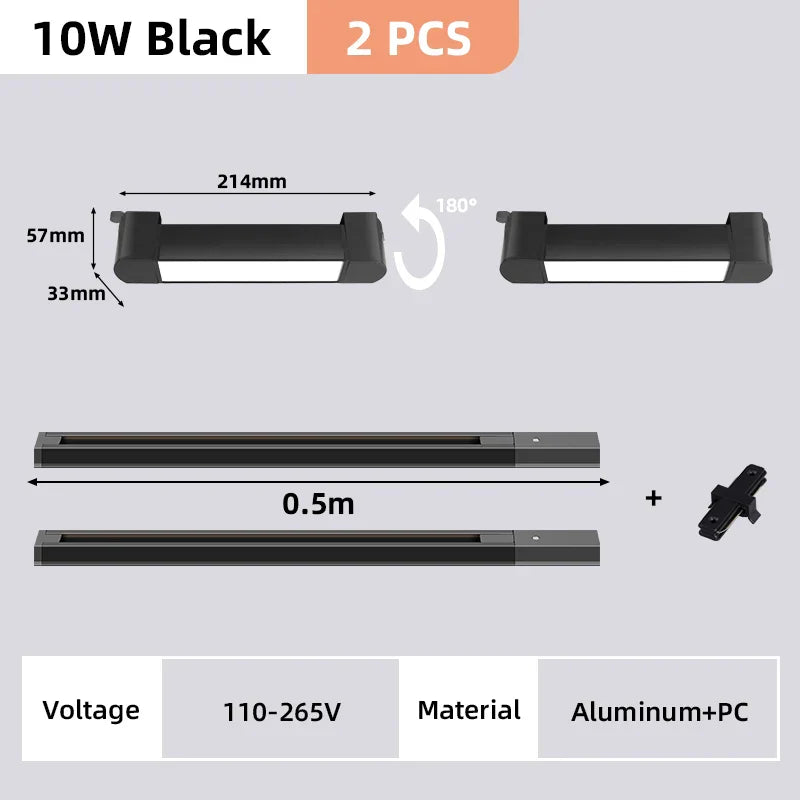 DecorBites™ LED Track Light Set: Rail Track Lamp, Floodlight, Chandelier for Home Decor.