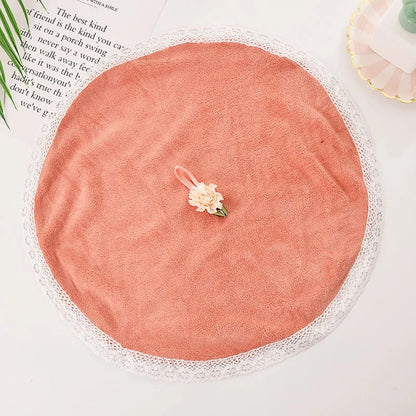 DecorBites™ Lace Dress Baby Hand Towel: Soft, Absorbent, and Cute for Kitchen & Bathroom