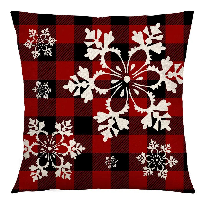 DecorBites™ Christmas Linen Cushion Cover 45x45cm Sofa Home Party Decor