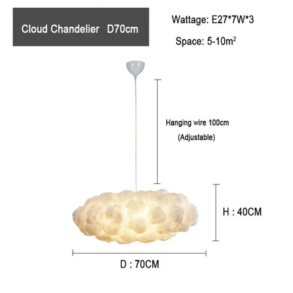 DecorBites™ Cloud Chandelier: Modern White Pendant Lamp for Commercial and Home Spaces