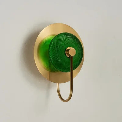 DecorBites™ Green Glass Wall Sconce: Modern Nordic Gold Lighting Fixture for Living Room & Bedroom.