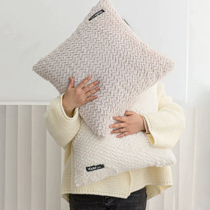 Funda de cojín DecorBites™ con textura geométrica y felpa - Fundas de almohada de estilo nórdico moderno