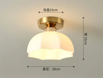 DecorBites™ Ceramic Glass Chandelier: Modern LED Ceiling Light for Living Room Aisle