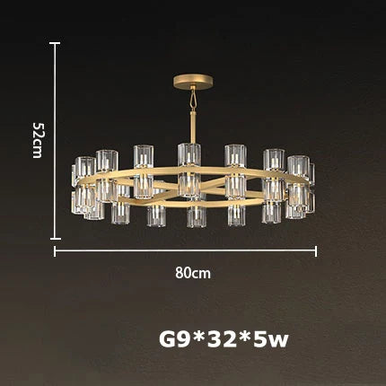 Lámpara colgante LED de lujo DecorBites™ Crystal Black Gold para sala de estar