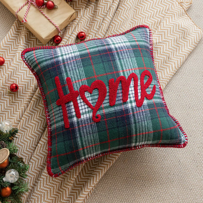 DecorBites™ Buffalo Check Snowflake Jingle Bell Pillow Case | Retro Christmas Decoration