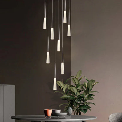 DecorBites™ مصباح مخروطي أكريليك معلق لسلالم الفيلا والمطبخ والمطعم.