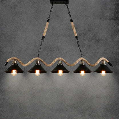 DecorBites™ Industrial Hemp Rope Pendant Light Chandelier LED for Home Restaurant Kitchen