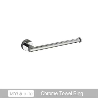 DecorBites™ Brushed Gold Bathroom Hardware Set: Towel Bar, Paper Holder, Robe Hook