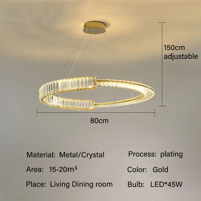 DecorBites™ Crystal Chandeliers: Modern Luxury LED Lighting Fixture for Living, Dining, and Bedroom