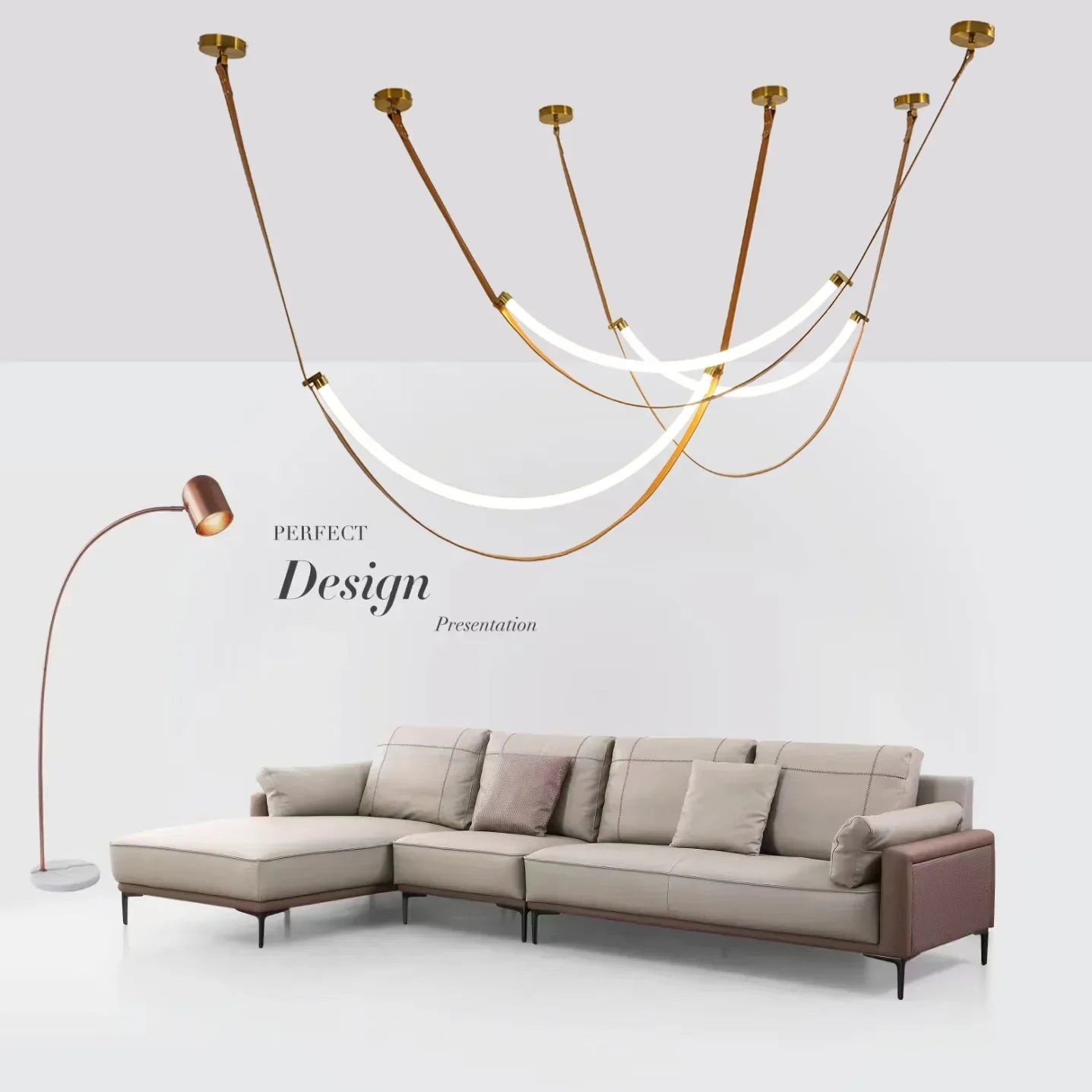 DecorBites™ Designer LED Tube Suspension Chandelier for Living Room and Bar