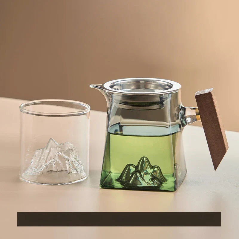 Decorbites™ Glas-Kung-Fu-Teebecher-Set mit Griff und Sieb, 350 ml