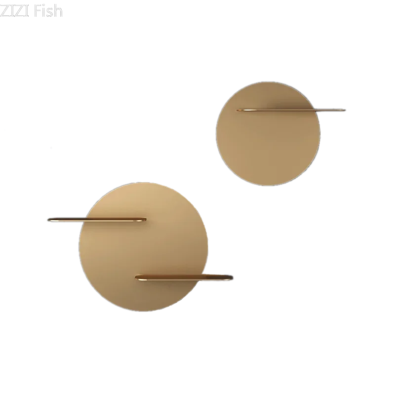 Estante de pared redondo de metal dorado DecorBites™ con ganchos
