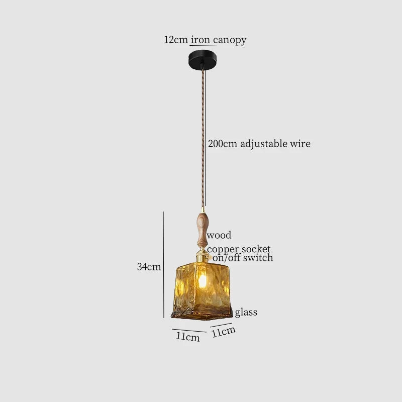 Lámpara colgante de vidrio ámbar LED Decorbites™ - Estilo vintage americano para la decoración del hogar