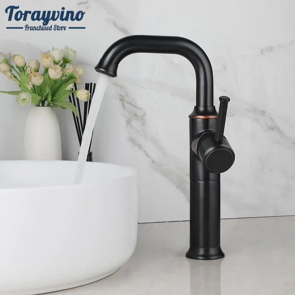 صنبور حمام DecorBites™ من النحاس العتيق/البرونز المصقول بالزيت، مثبت على السطح، بمقبض واحد