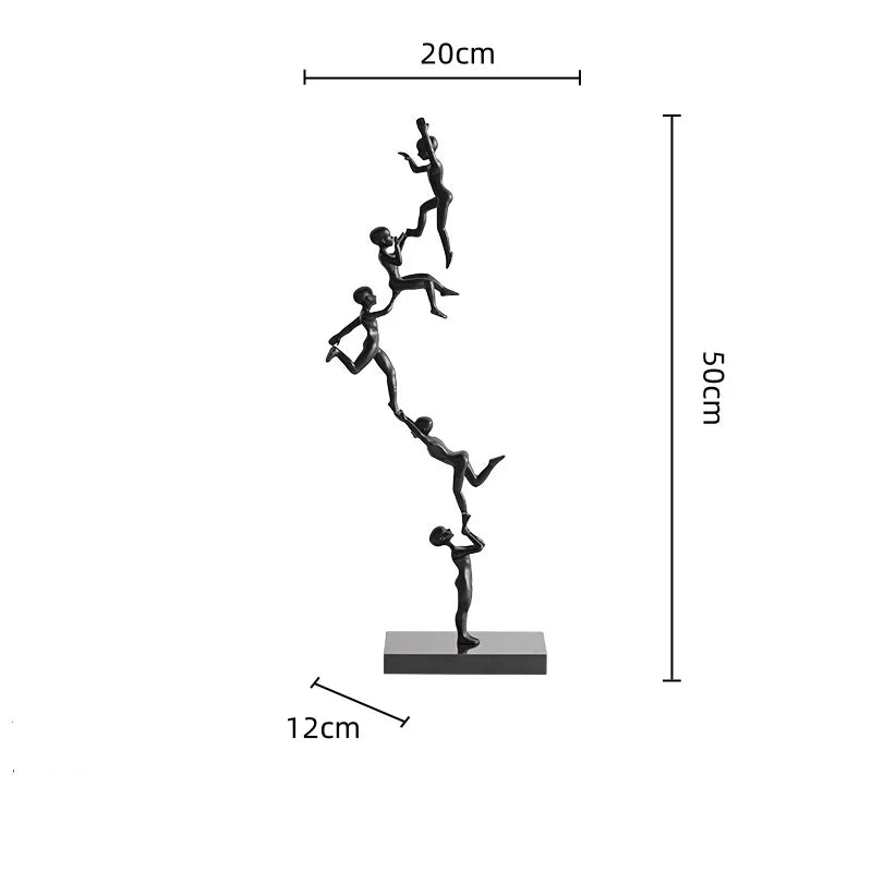 DecorBites™ Human Figure Sculpture Acrobatics Art Decor Abstract Figurine Metal Handicrafts