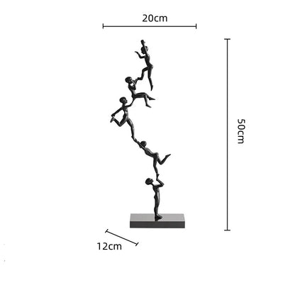 DecorBites™ Human Figure Sculpture Acrobatics Art Decor Abstract Figurine Metal Handicrafts