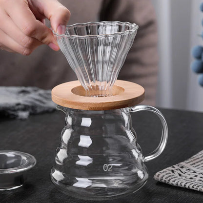 Decorbites™ Glas-Pour-Over-Kaffeemaschine Topf Barista-Brauer Filter-Dripper - 800 ml