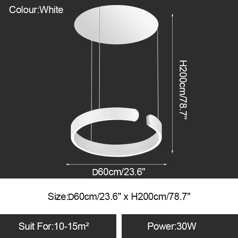 DecorBites™ LED Ring Chandelier: Modern Dining Room Table Lighting & Home Decoration