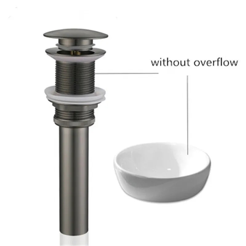 DecorBites™ Gun Gray Waterfall Basin Faucet - Brass Hot Cold Sink Faucet