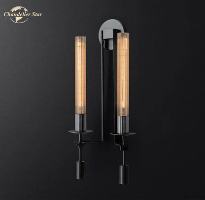 DecorBites™ Glass Double Sconce LED Wall Light Retro Fixture Lighting