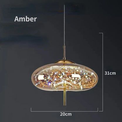 Lámparas colgantes de cristal DecorBites™: Lámpara de techo LED moderna para dormitorio y baño.