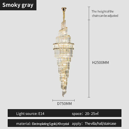 DecorBites™ K9 Deluxe Crystal Pendant Chandelier: Dazzling LED Ceiling Light for Modern Elegance