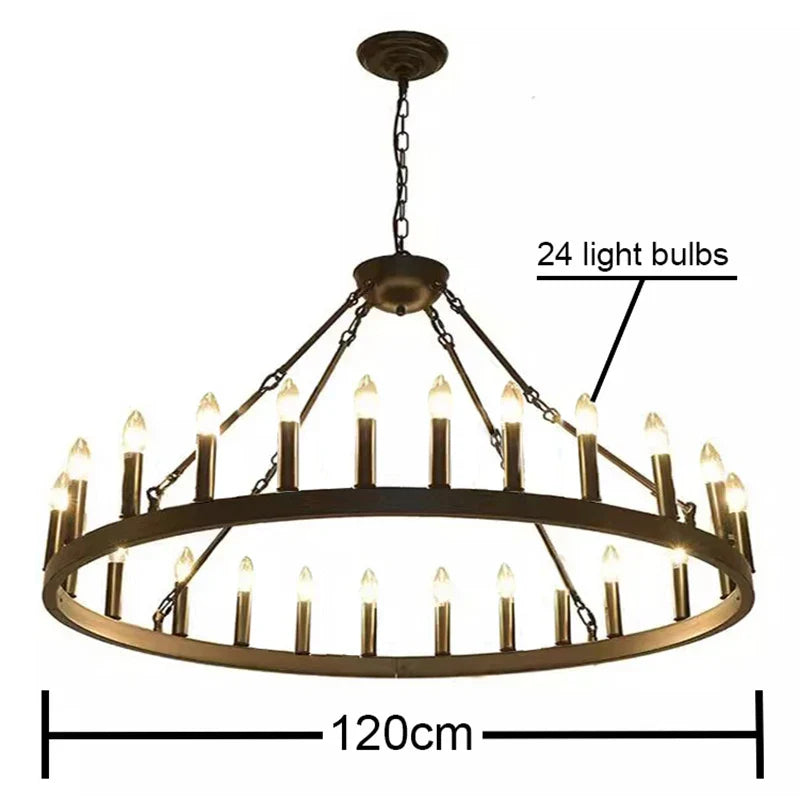 DecorBites™ Iron Round LED Pendant Chandelier for Living, Cafe, Restaurant décor