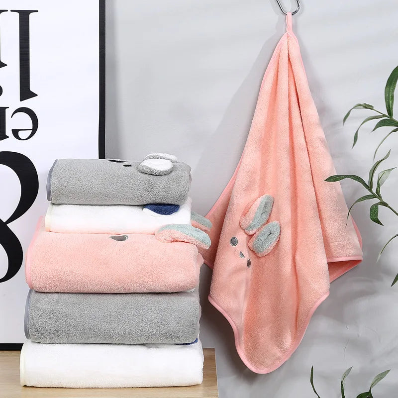 DecorBites™ Cartoon Soft Hand/Face Towel | Coral Fleece Quick-drying Towel