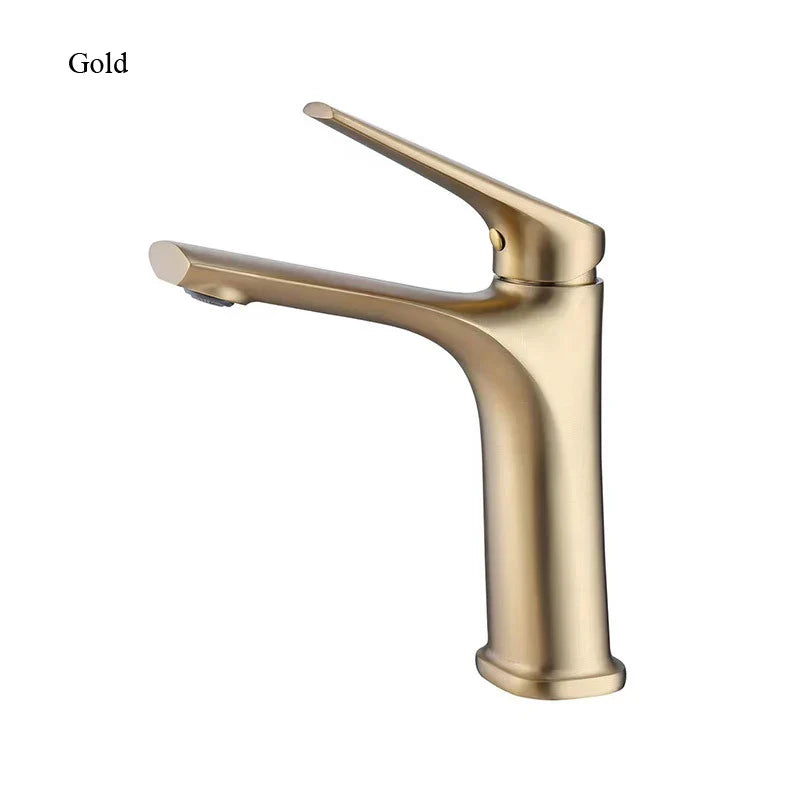 Grifo de lavabo Decorbites™ Oro Negro Cromo para Baño, Mezclador de Agua Caliente y Fría de Una Palanca