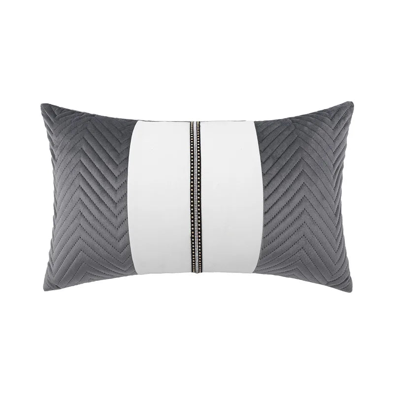 DecorBites™ Luxe Gray & White Cushion Cover 45X45CM for Modern Home Decor & Sofa