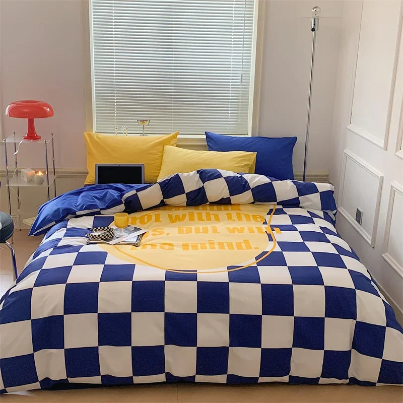 Conjunto de Ropa de Cama de Edredón de Tamaño Completo en Satén de Algodón con Estampado de Grandes Flores Decorbites™