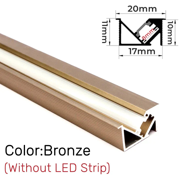 DecorBites™ Invisible LED Aluminum Profile with Milky Cover for Cabinet Shelf Lighting
