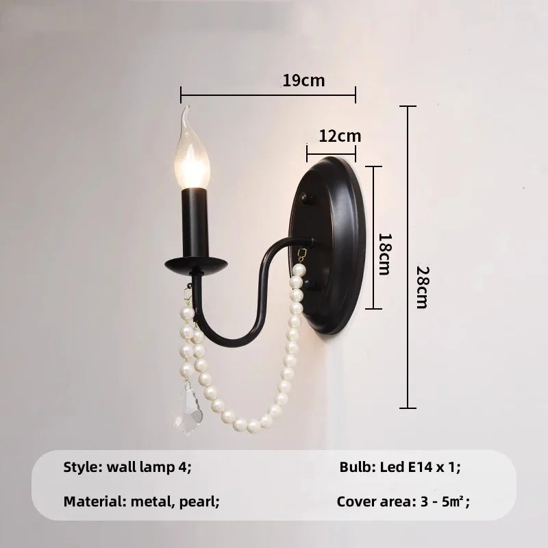 DecorBites™ Black E14 Candle Chandelier: French Living Room Pendant Lighting for Home Decor