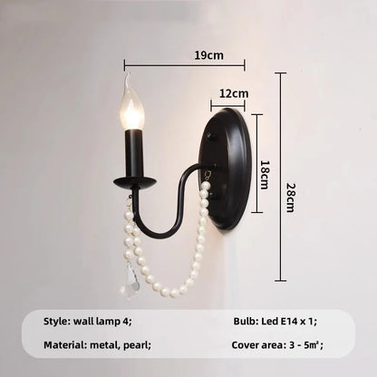 DecorBites™ Black E14 Candle Chandelier: French Living Room Pendant Lighting for Home Decor